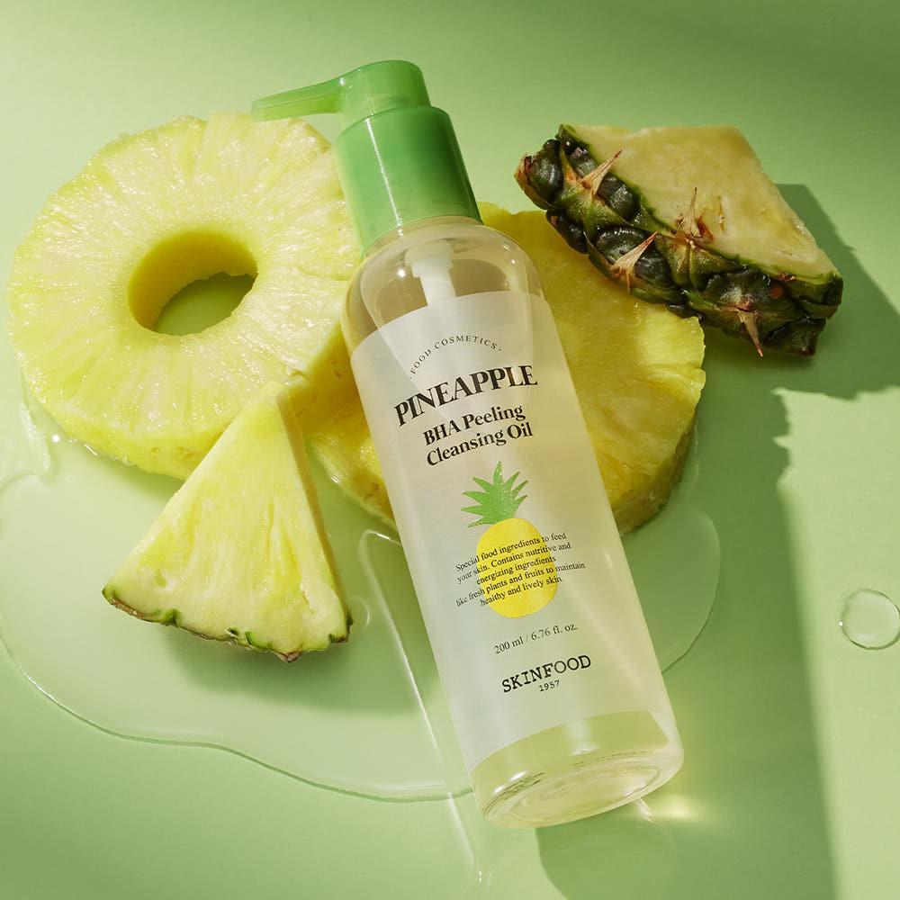 SKINFOOD Pineapple BHA Peeling Cleansing Oil 200ml | Blackhead-Targeting Vegan Oil Cleanser