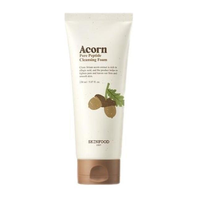 SKINFOOD Acorn Pore Peptide Cleansing Foam 150ml | Deep Pore Cleanser with Oil Control & Firming Peptides
