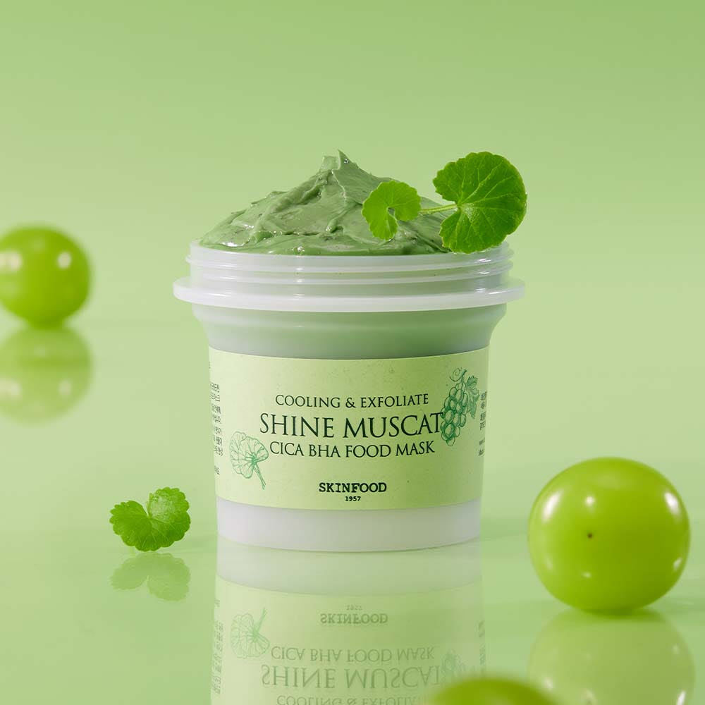 SKINFOOD Cica BHA Food Mask 120g | Shine Muscat Soothing & Exfoliating Clay Mask