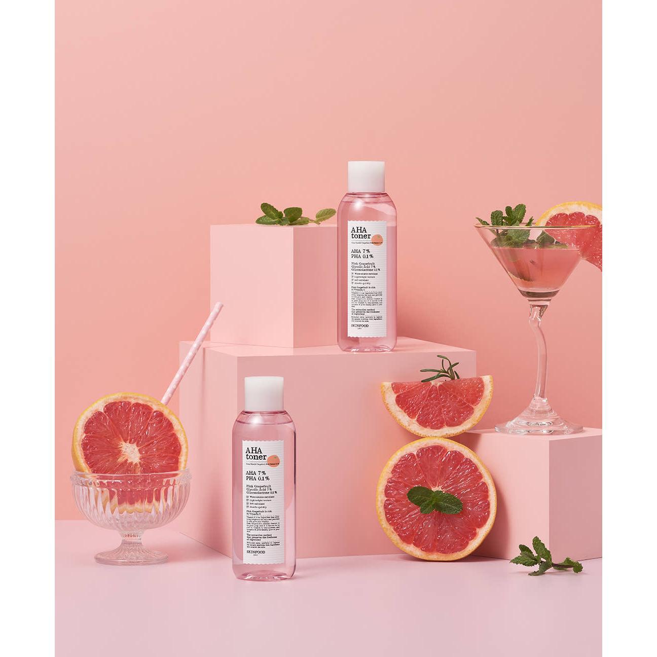 SKINFOOD Pink Grapefruit AHA Toner&nbsp; 200ml | Gentle Exfoliation for Smooth, Radiant Skin