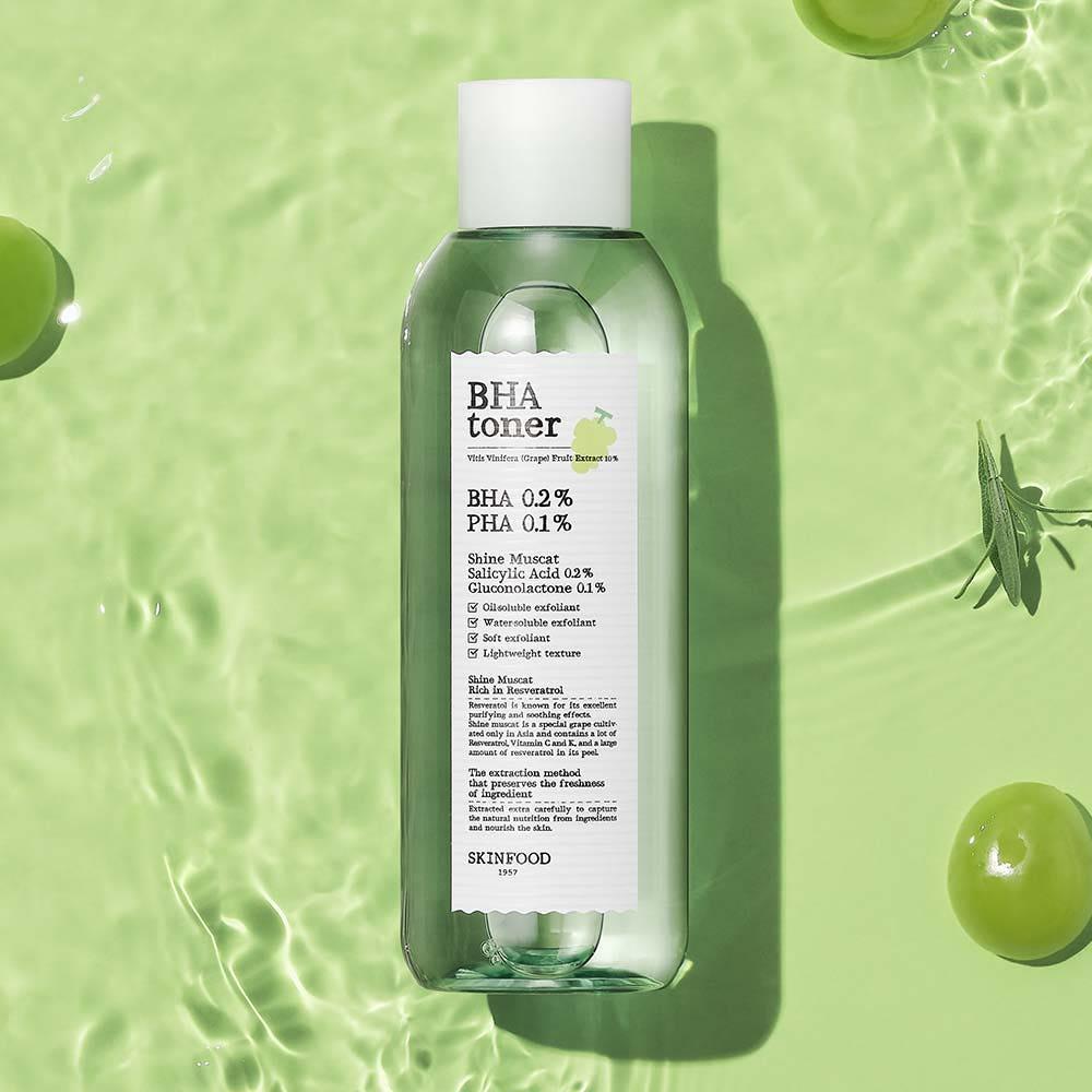 KINFOOD Shine Muscat BHA Toner 200ml | Exfoliating Toner for Clearer Pores & Oil Control