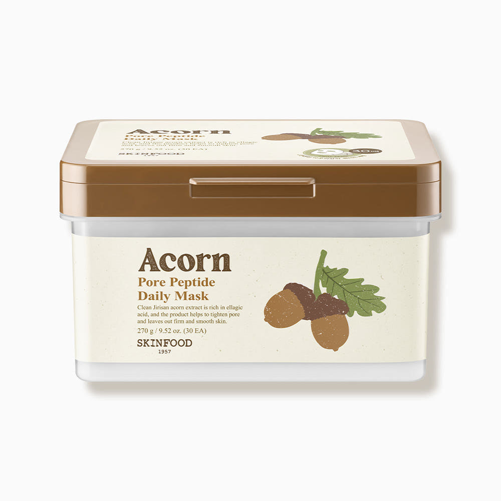 SKINFOOD Acorn Pore Peptide Daily Mask 30-Day Pore Refining & Firming Treatment | 30 Sheets