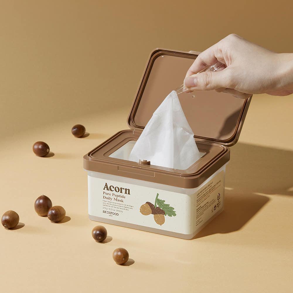 SKINFOOD Acorn Pore Peptide Daily Mask 30-Day Pore Refining & Firming Treatment | 30 Sheets
