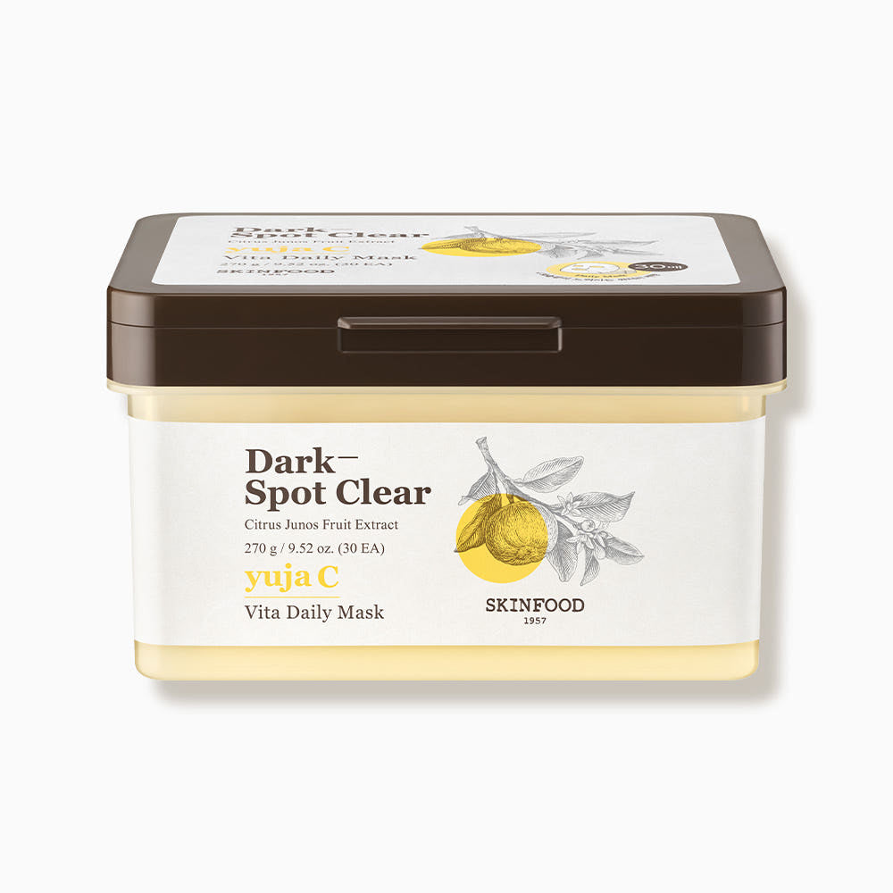 SKINFOOD Yuja C Vita Daily Mask Sheet 270g / 30 Sheets | Daily Vitamin C Glow with Yuja Extract