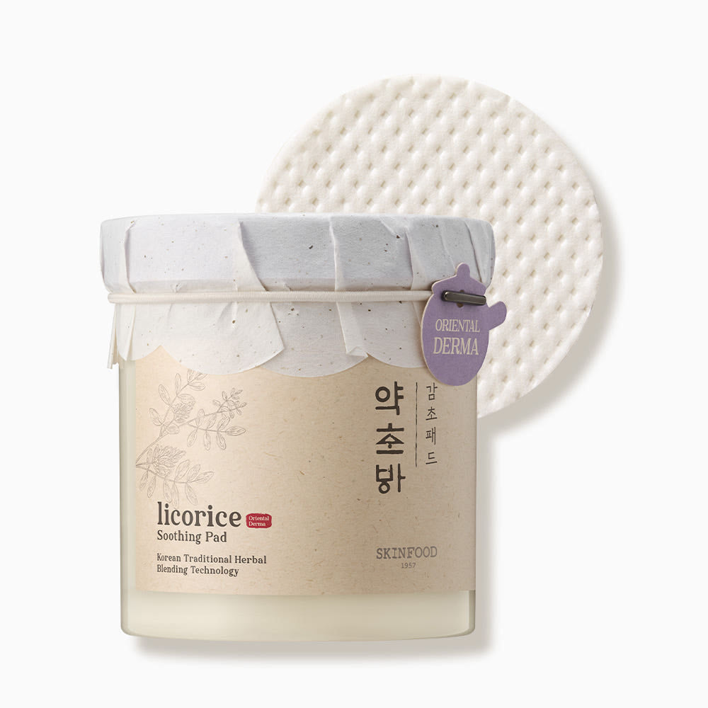 SKINFOOD Licorice Soothing Pad 250g / 60 Pads | Vegan Cooling Toner Pads for Irritated & Sensitive Skin