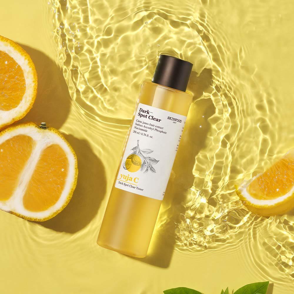 SKINFOOD Yuja C Dark Spot Clear Toner 200ml | Vegan Brightening Toner with 93% Yuja Extract for Dark Spots & Uneven Tone