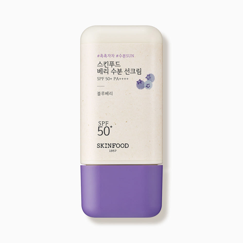 SKINFOOD Berry Moisturizing Sun Cream SPF50+ PA++++ 50ml | Hydrating Blueberry Sunscreen for Bright, Supple Skin