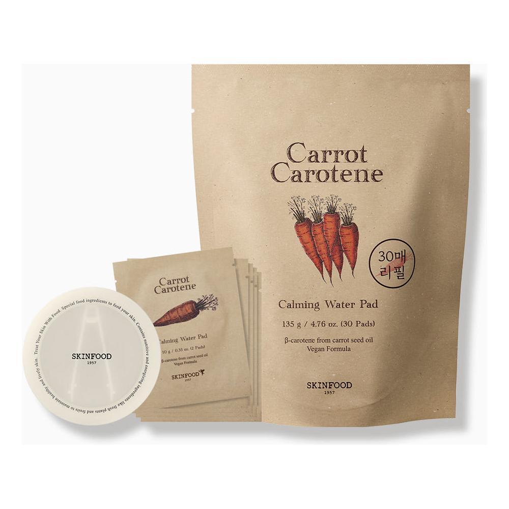 SKINFOOD Carrot Carotene Calming Water Pad (Refill) 135g / 30 Pads | Soothing Toner Pads with Beta-Carotene for Calm, Hydrated Skin