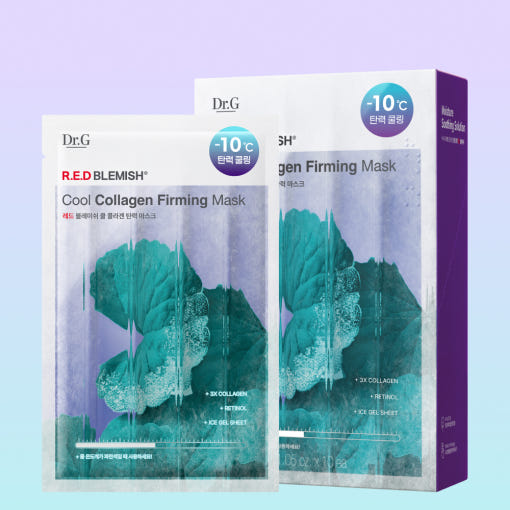 Dr.G RED BLEMISH Cool Collagen Firming Mask 30g x 10ea | -10°C Cooling Gel Sheet Mask with Collagen, Retinol &amp; Bakuchiol for Firm, Lifted Skin