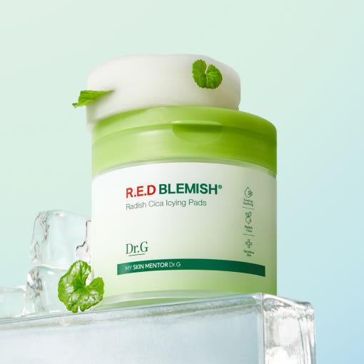 Dr.G RED BLEMISH Radish Cica Icying Pads 190ml / 60 Sheets | Cooling Toner Pads for Redness, Sensitive &amp; Irritated Skin