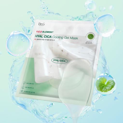 Dr.G RED BLEMISH HYAL CICA Cooling Gel Mask 27g x 10ea | Soothing Hydrogel Mask for Red, Blemish-Prone & Overheated Skin