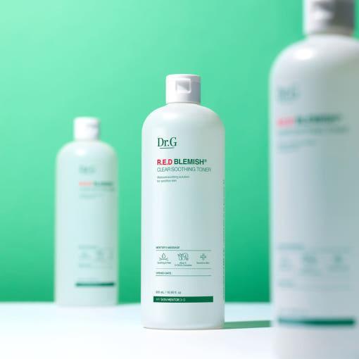 Dr.G RED BLEMISH Clear Soothing Toner 500ml | Gentle Exfoliating & Hydrating Toner for Sensitive, Blemish-Prone Skin
