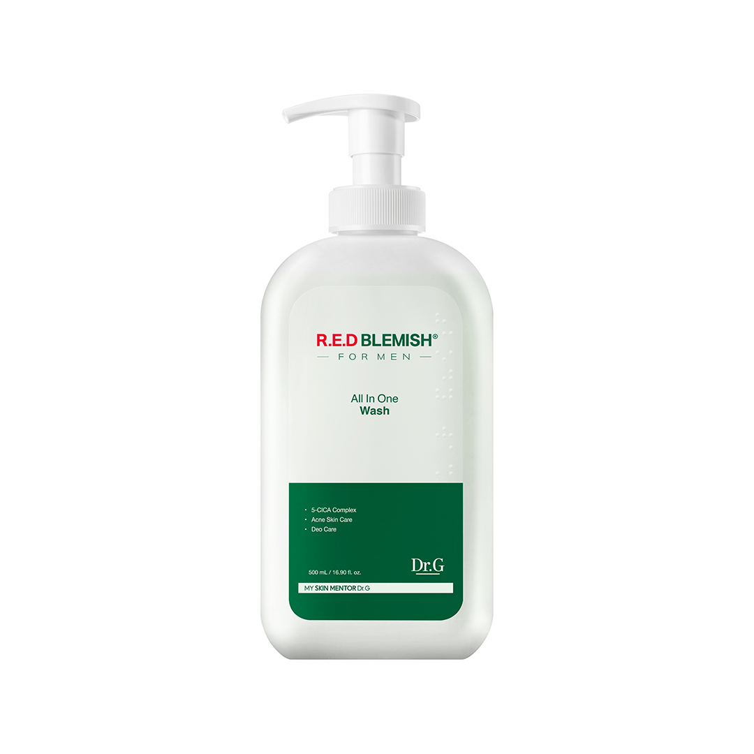 Dr.G RED BLEMISH For Man All In One Wash 500ml | Soothing, Deep-Cleansing Body Wash for Sensitive & Acne-Prone Skin