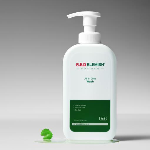 Dr.G RED BLEMISH For Man All In One Wash 500ml | Soothing, Deep-Cleansing Body Wash for Sensitive & Acne-Prone Skin