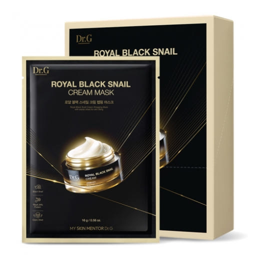 Dr.G Royal Black Snail Cream Mask ¨C 16g x 10 Sheets | Intensive Nourishing & Lifting Care