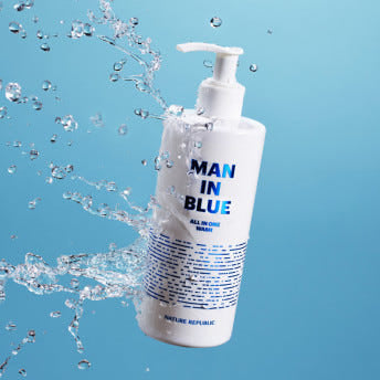 NATURE REPUBLIC Man In Blue All In One Wash 350ml | Face, Body & Hair Cleanser with Jeju Sea Water
