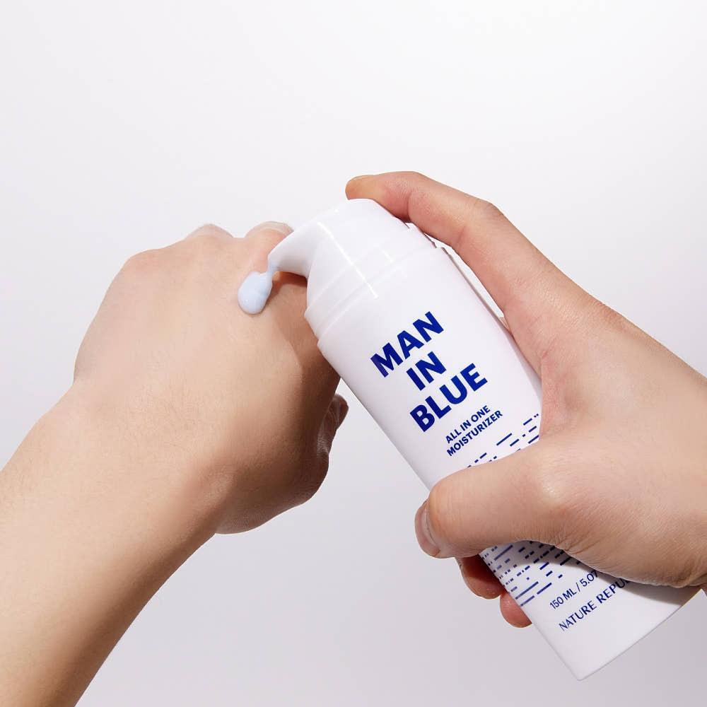NATURE REPUBLIC Man In Blue All In One Moisturizer – 150 ml | Lightweight Daily Hydration for Men – No Fuss, No Stickiness