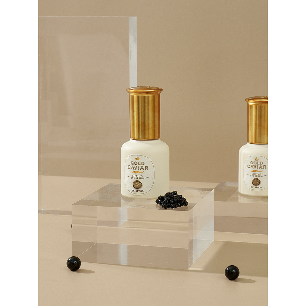 SKINFOOD Gold Caviar EX Lifting Eye Serum 35ml | Anti-Aging Eye Treatment with Caviar Extract & 24K Gold for Dark Circles, Puffiness & Fine Lines