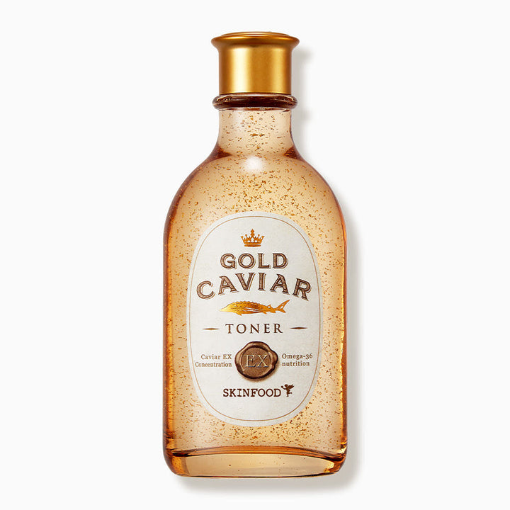 SKINFOOD Gold Caviar EX Toner 145ml | Firming & Anti-Aging Toner with Caviar Extract & 24K Gold Particles
