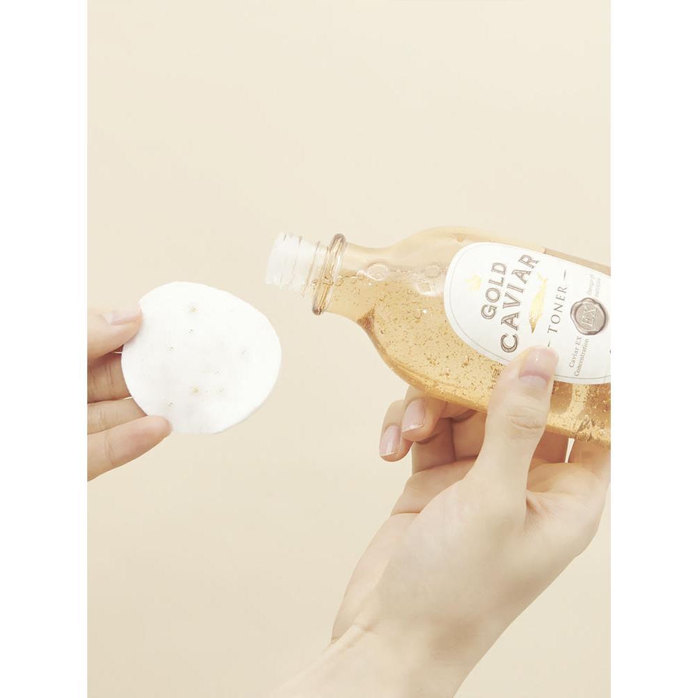 SKINFOOD Gold Caviar EX Toner 145ml | Firming & Anti-Aging Toner with Caviar Extract & 24K Gold Particles