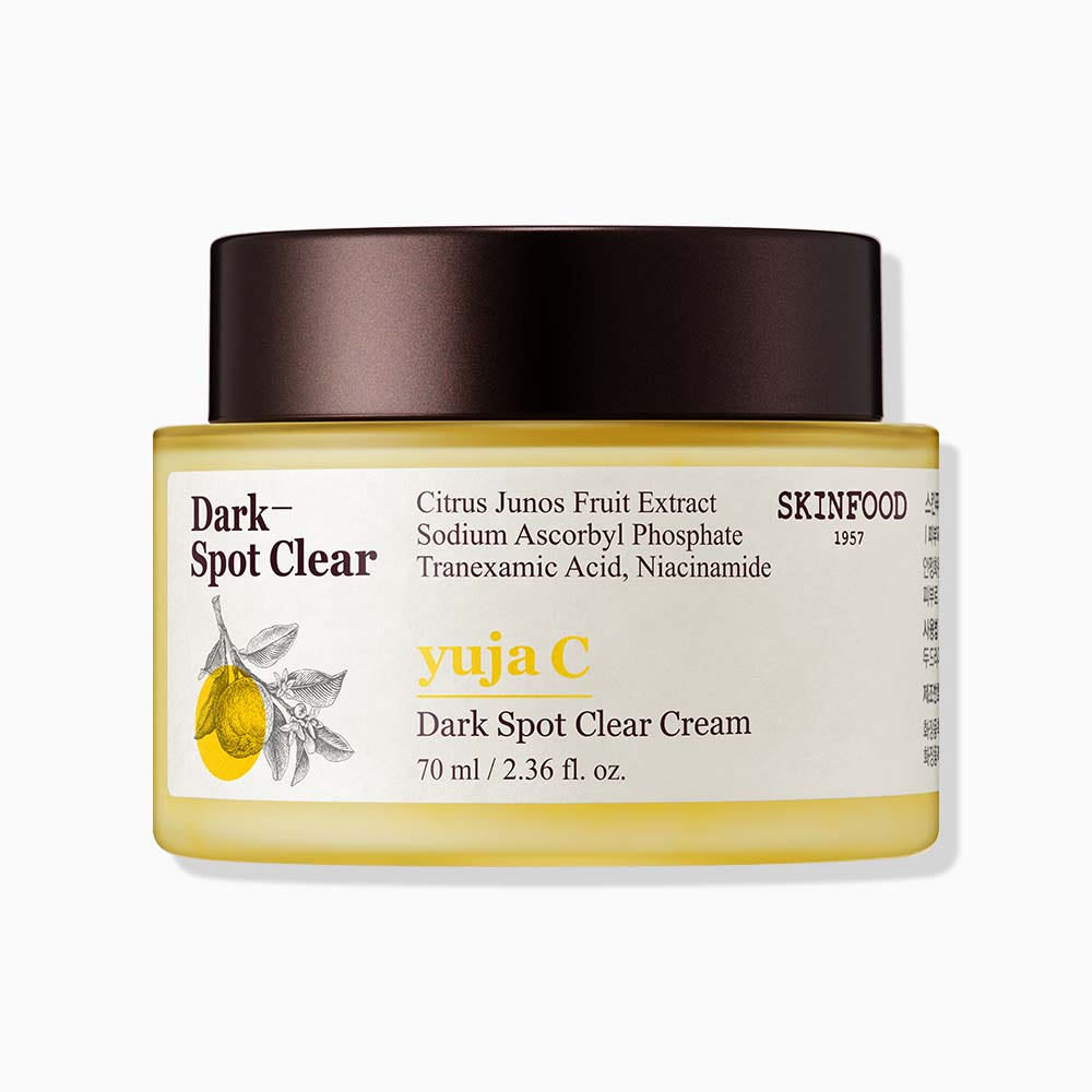 SKINFOOD Yuja C Dark Spot Clear Cream 70ml | Brightening & Soothing Dark Spot Cream with Jeju Yuja, Tranexamic Acid & Vitamin C