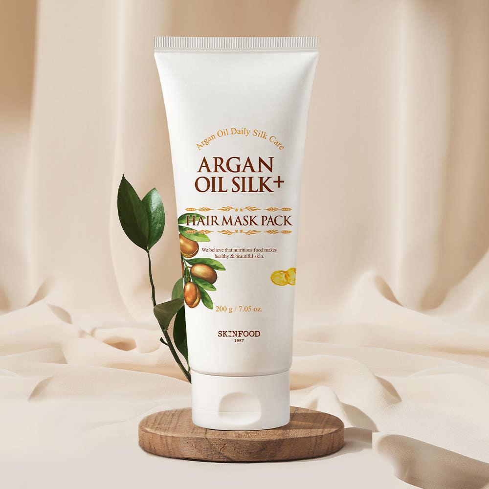 SKINFOOD Argan Oil Silk Plus Hair Mask Pack 200g | Deep Nourishment & Shine for Dry, Damaged Hair