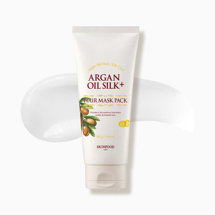 SKINFOOD Argan Oil Silk Plus Hair Mask Pack 200g | Deep Nourishment & Shine for Dry, Damaged Hair