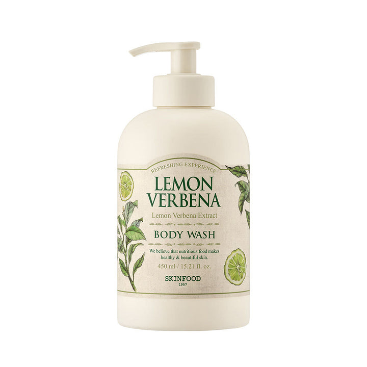 SKINFOOD Lemon Verbena Body Wash 450ml | Refreshing Daily Cleanser with Citrus Extract for Hydrated & Revitalised Skin