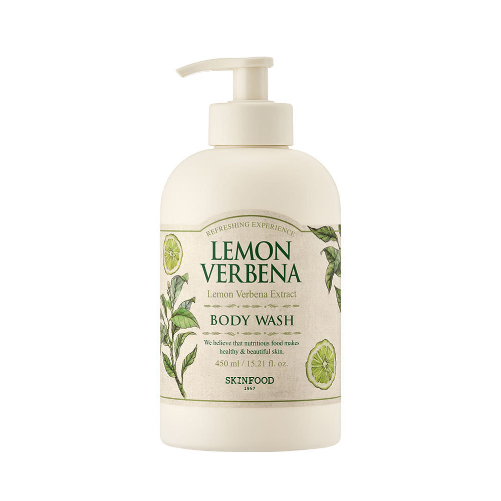 SKINFOOD Lemon Verbena Body Wash 450ml | Refreshing Daily Cleanser with Citrus Extract for Hydrated & Revitalised Skin