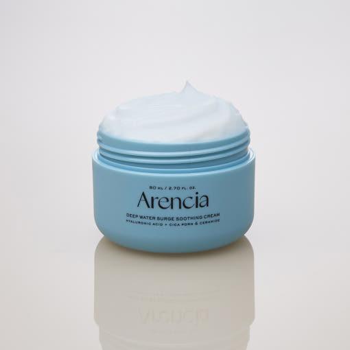 Arencia Deep Water Surge Soothing Cream 80g | Lightweight Barrier-Strengthening Moisturiser with Triple Hyaluronic Acid & Cica