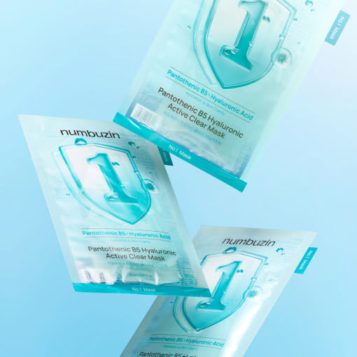 numbuzin No.1 Pantothenic B5 Hyaluronic Active Clear Mask 26ml x 10 Sheets | Deep Moisture & Acne-Friendly Calming Care