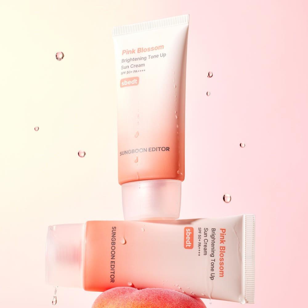 SUNGBOON EDITOR Pink Blossom Brightening Tone Up Sun Cream SPF50+ PA+++ 50ml | Radiant Sun Protection with Rose Water & Niacinamide