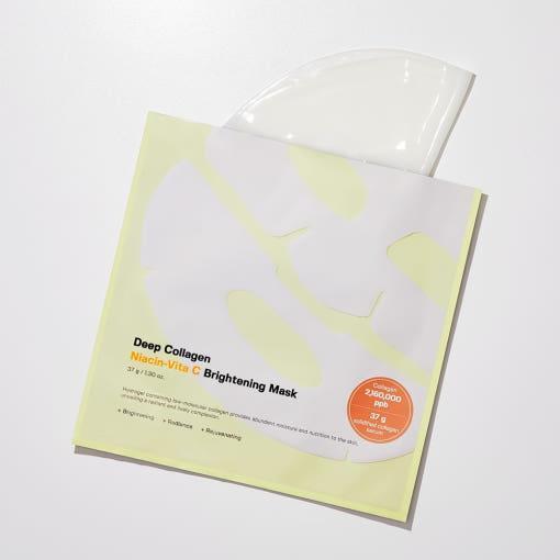 SUNGBOON EDITOR Deep Collagen Niacin-Vita C Brightening Mask 37g x 4ea | Glow-Boosting Sheet Mask with Collagen, Niacinamide & Vitamin C