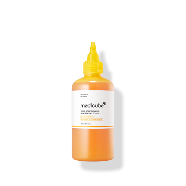 Medicube Kojic Acid Turmeric Resurfacing Toner – 250ml | Brightening & Tone-Correcting Toner for Pigmented, Dull Skin