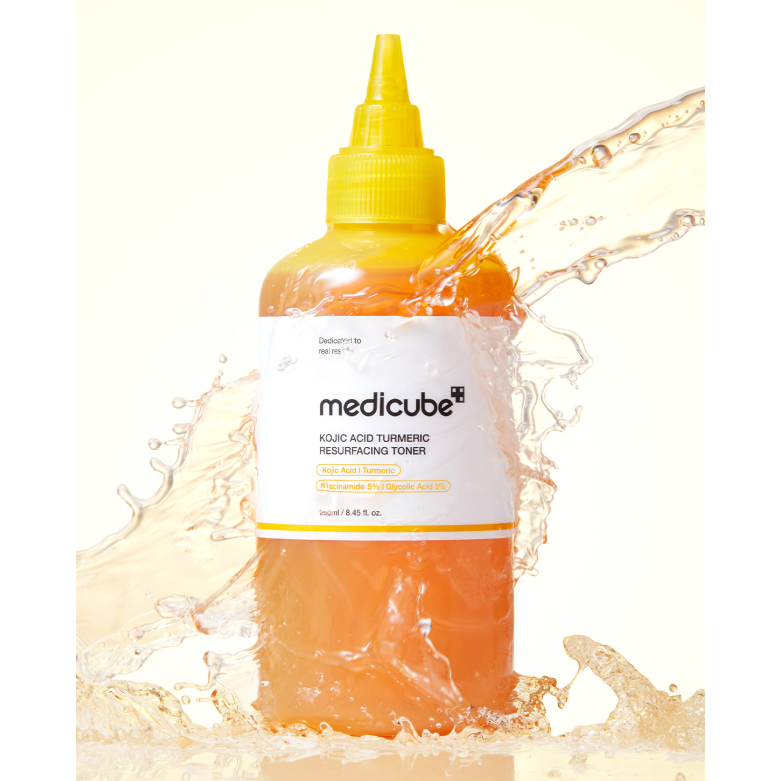Medicube Kojic Acid Turmeric Resurfacing Toner – 250ml | Brightening & Tone-Correcting Toner for Pigmented, Dull Skin
