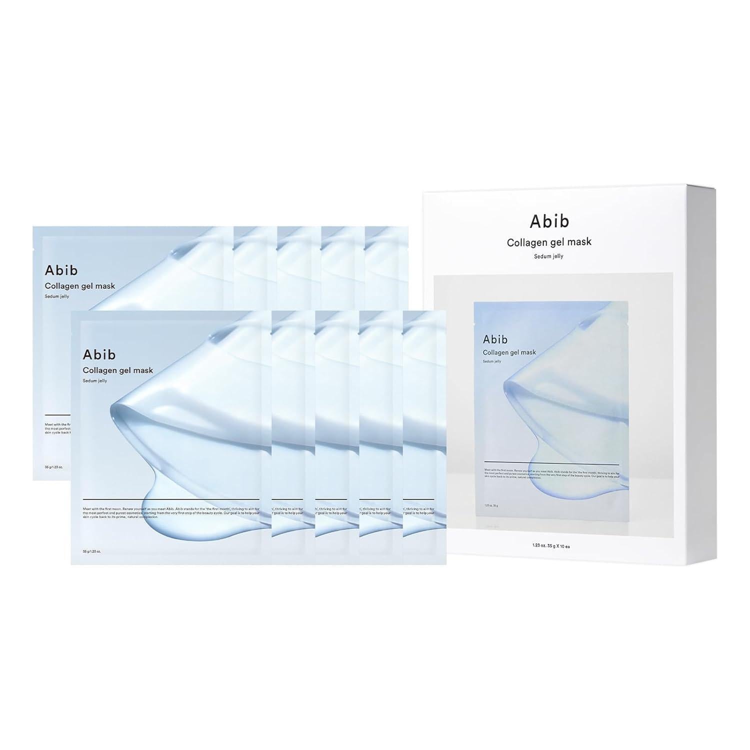 Abib Collagen Gel Mask #Sedum Jelly – Brightening & Firming Vegan Hydrogel Mask – 35g x 10ea