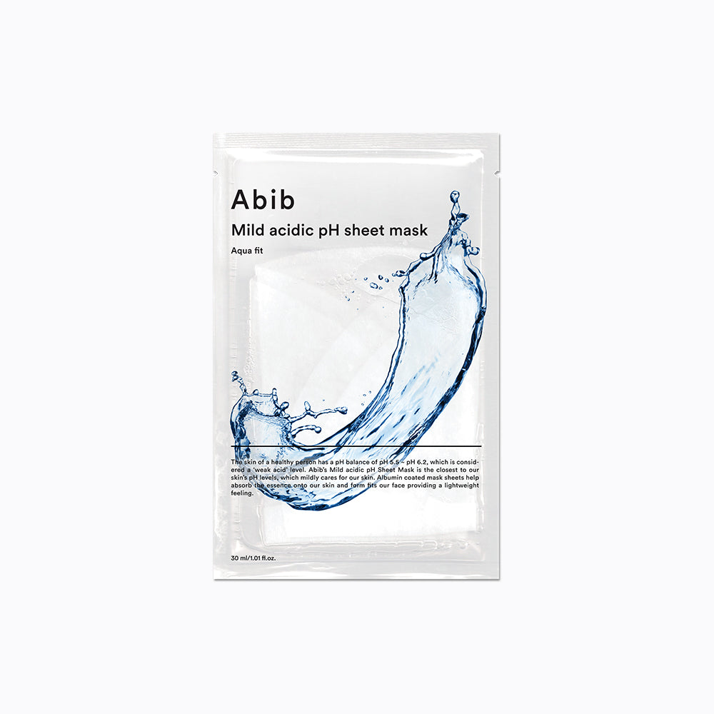 Abib Mild Acidic pH Sheet Mask Aqua Fit – Deep Hydration & Skin Balancing – 30ml x 10ea