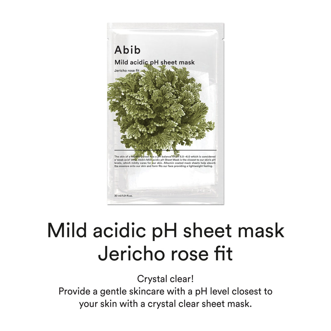 Abib Mild Acidic pH Sheet Mask Jericho Rose Fit – pH-Balanced Hydration & Clarity – 30ml x 10ea