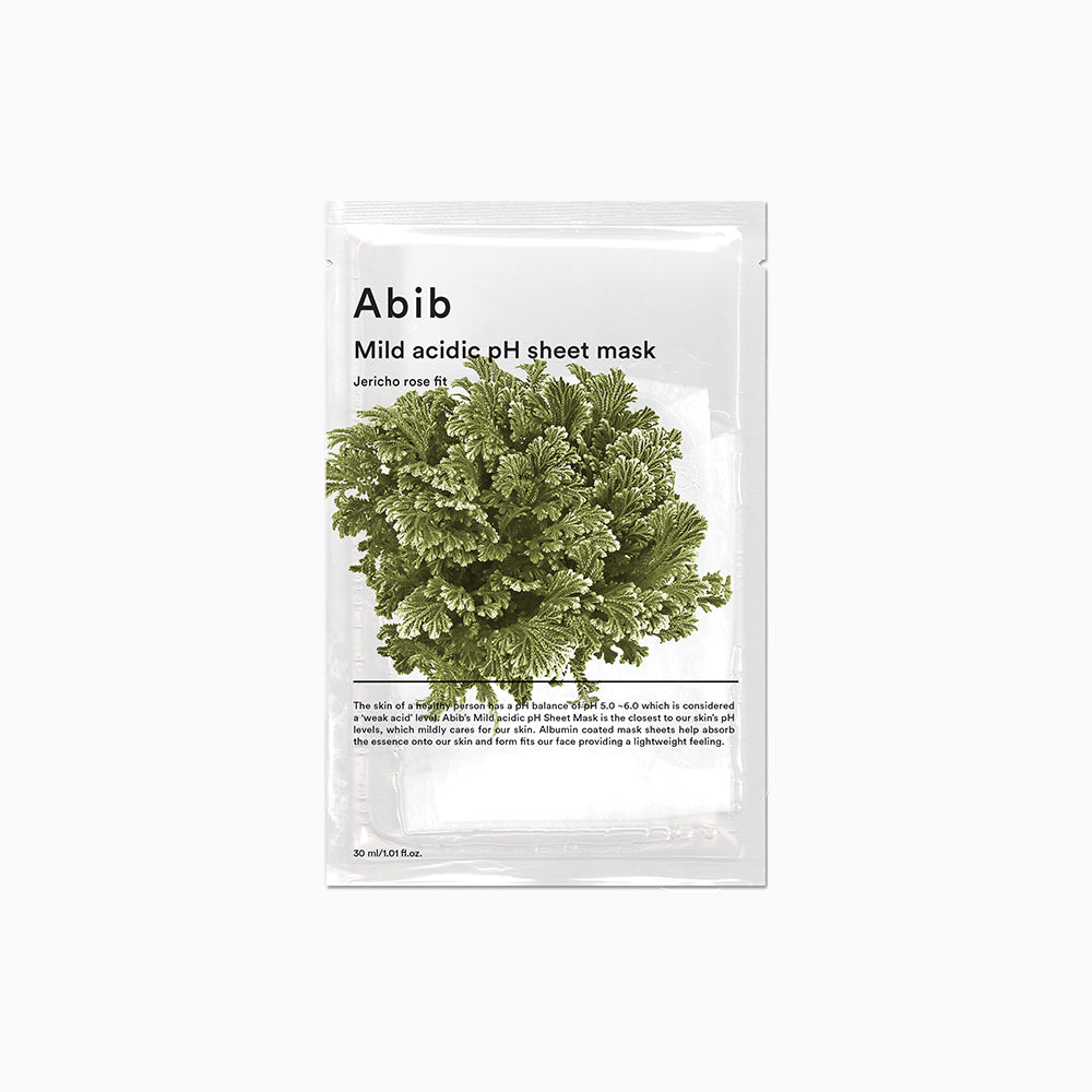 Abib Mild Acidic pH Sheet Mask Jericho Rose Fit – pH-Balanced Hydration & Clarity – 30ml x 10ea