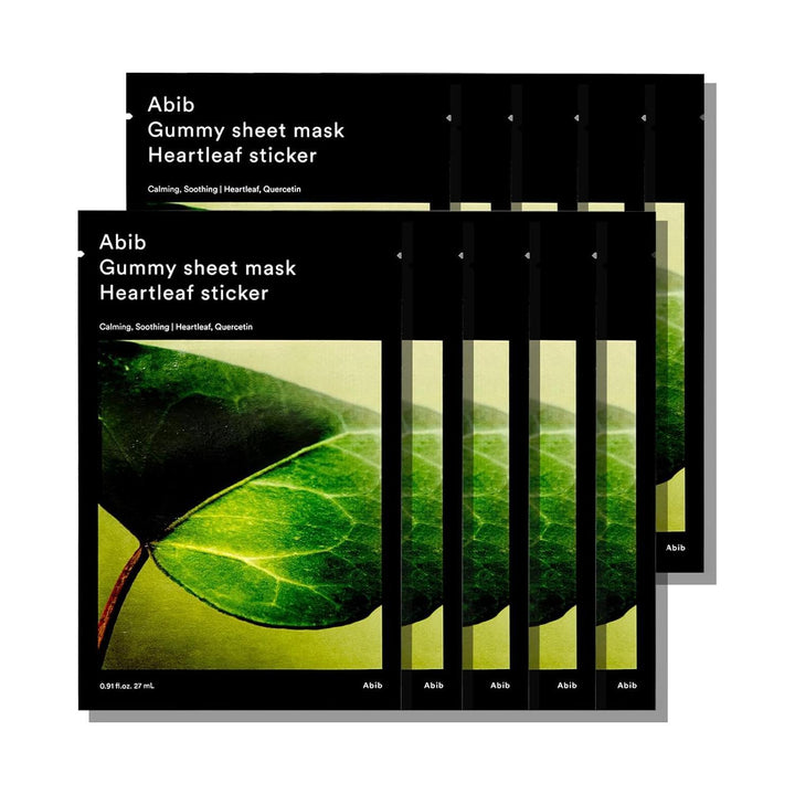 Abib Gummy Sheet Mask Heartleaf Sticker – Soothing Care for Sensitive Skin – 27ml x 10ea