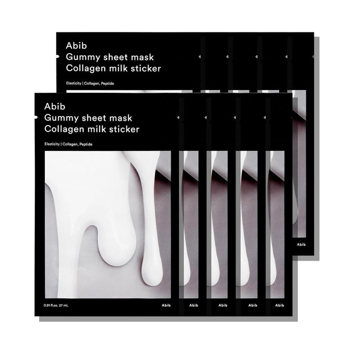 Abib Gummy Sheet Mask Collagen Milk Sticker – Intense Hydration & Firming Care – 27ml x 10ea