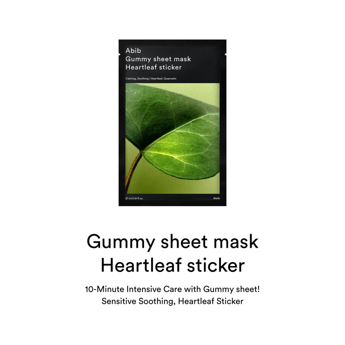 Abib Gummy Sheet Mask Heartleaf Sticker – Soothing Care for Sensitive Skin – 27ml x 10ea