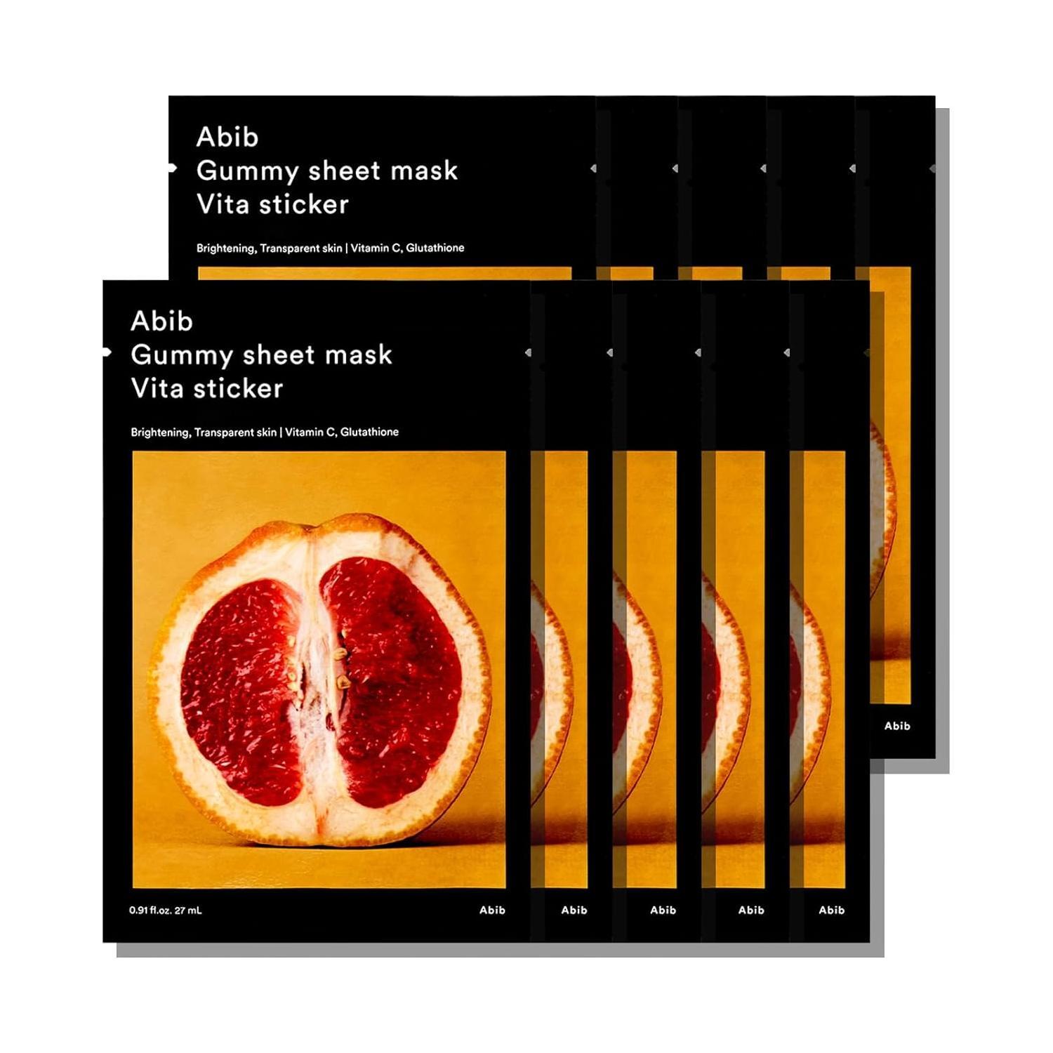 Abib Gummy Sheet Mask Vita Sticker – Brightening & Hydrating with Triple Hyaluronic Acid – 27ml x 10 Sheets