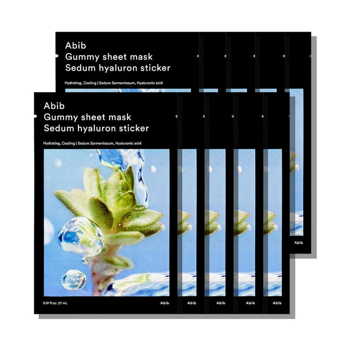 Abib Gummy Sheet Mask Sedum Hyaluron Sticker – Deep Hydration & Cooling Care – 27ml x 10 Sheets