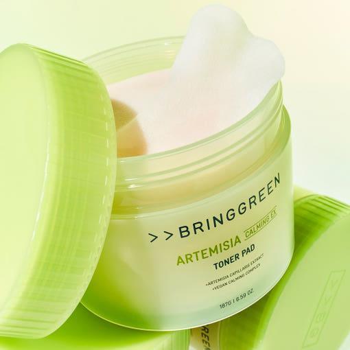 BRINGGREEN Artemisia Calming EX Toner Pad – 187g/75 Pads | Soothing Vegan Pads with Mugwort & Water Essence