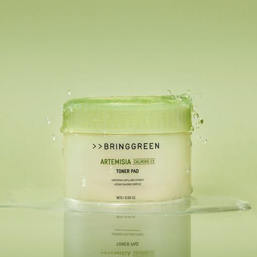 BRINGGREEN Artemisia Calming EX Toner Pad – 187g/75 Pads | Soothing Vegan Pads with Mugwort & Water Essence