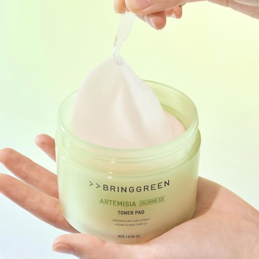 BRINGGREEN Artemisia Calming EX Toner Pad – 187g/75 Pads | Soothing Vegan Pads with Mugwort & Water Essence
