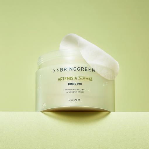 BRINGGREEN Artemisia Calming EX Toner Pad – 187g/75 Pads | Soothing Vegan Pads with Mugwort & Water Essence