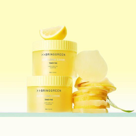 BRINGGREEN Super Lemon Glutathione Toner Pad Set 150g/90pads + 150g/90pads(Refill)