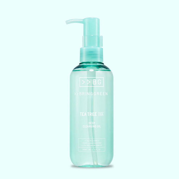 BRINGGREEN Tea Tree Cica Deep Cleansing Oil – 200ml | Purifying, Soothing Cleanser for Blackheads & Sensitive Skin
